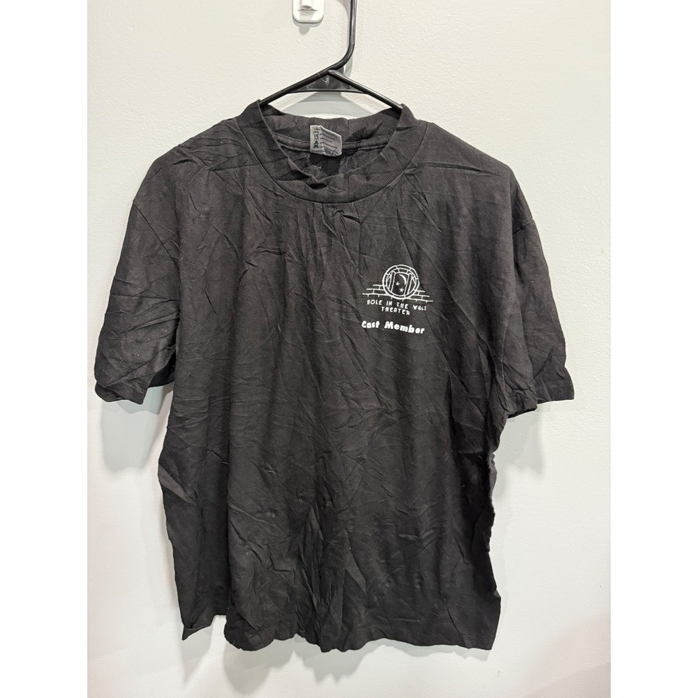 Vintage Hole in the Wall Theater Cast Member T-Shirt Oneita‎ Power-T Black L